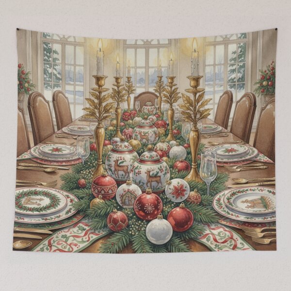 Item preview, Yuletide Grandeur Table – A Classic Christmas Dining Celebration designed and sold by Oonward2021.