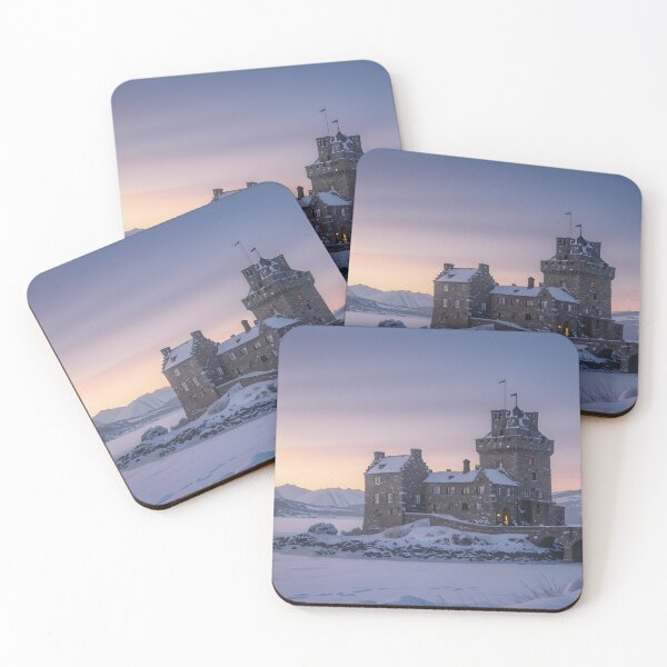 Item preview, Winter Lake Castle Sunset View designed and sold by AnimalAirtistry.