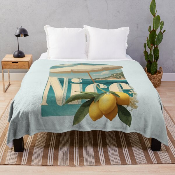 Item preview, Nice Côte d'Azur motif with beach umbrella, sea view and lemons designed and sold by Meiersbeste.
