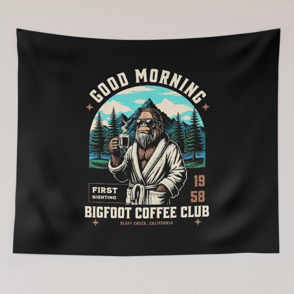 Item preview, BigFoot Coffee Club Sasquatch Cryptid Mountains designed and sold by scooterbaby.