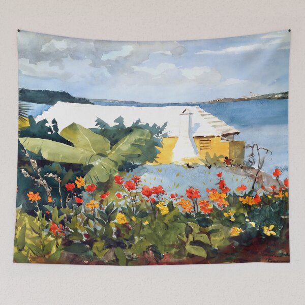 Item preview, Winslow Homer - Bermuda Bungalow and Flower Garden designed and sold by Jon-Baran.