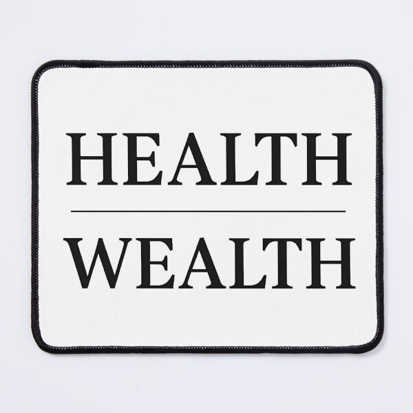 Item preview, Health Wealth Minimalist Typography Design designed and sold by BabyHippoInc.