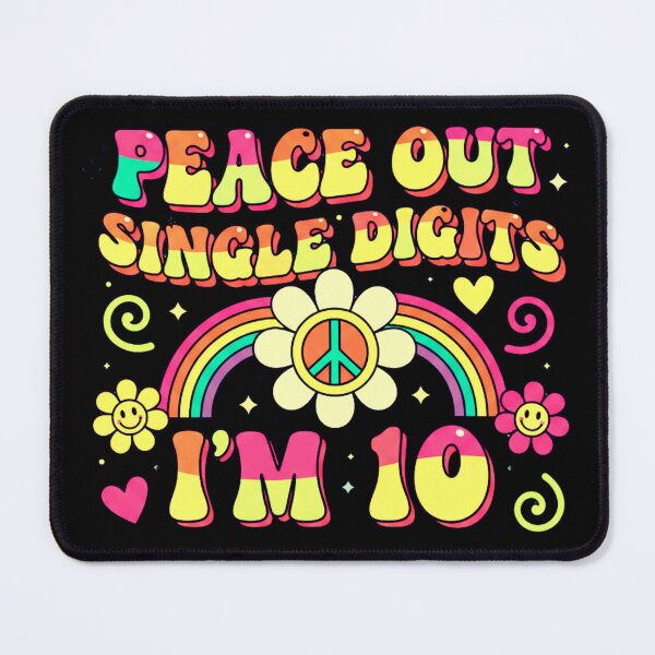 Item preview, “Peace Out Single Digits I’m 10 – 10th Birthday Retro Tie Dye T-Shirt & Gifts” designed and sold by Teetreasure2.
