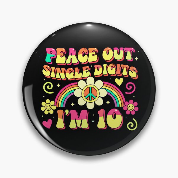Item preview, “Peace Out Single Digits I’m 10 – 10th Birthday Retro Tie Dye T-Shirt & Gifts” designed and sold by Teetreasure2.