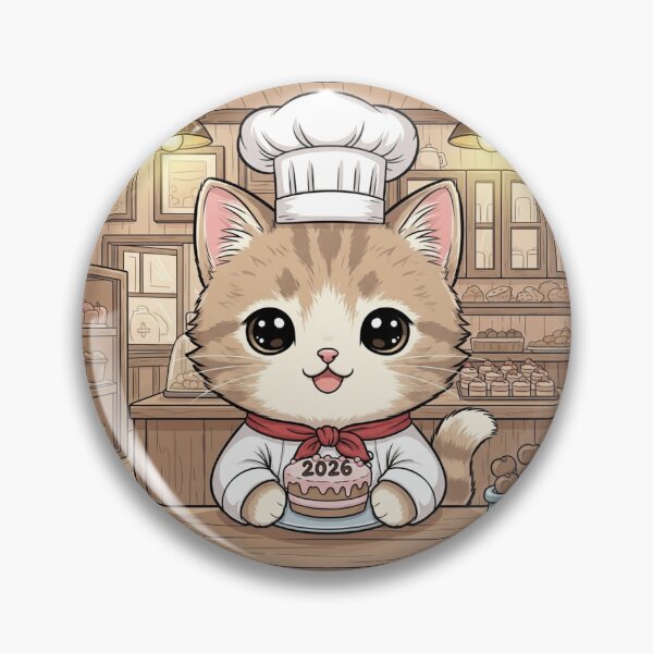 Item preview, New Year Chef Kitten designed and sold by PetJoyPrintsCO.