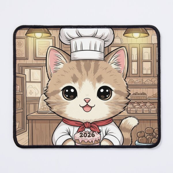 Item preview, New Year Chef Kitten designed and sold by PetJoyPrintsCO.
