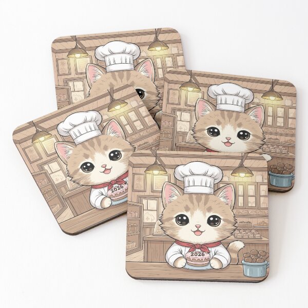 Item preview, New Year Chef Kitten designed and sold by PetJoyPrintsCO.