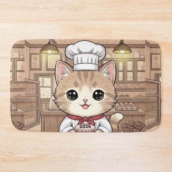 Item preview, New Year Chef Kitten designed and sold by PetJoyPrintsCO.