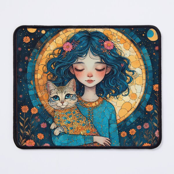 Item preview, Beautiful girl with a cat. designed and sold by Natalia-Vlad.