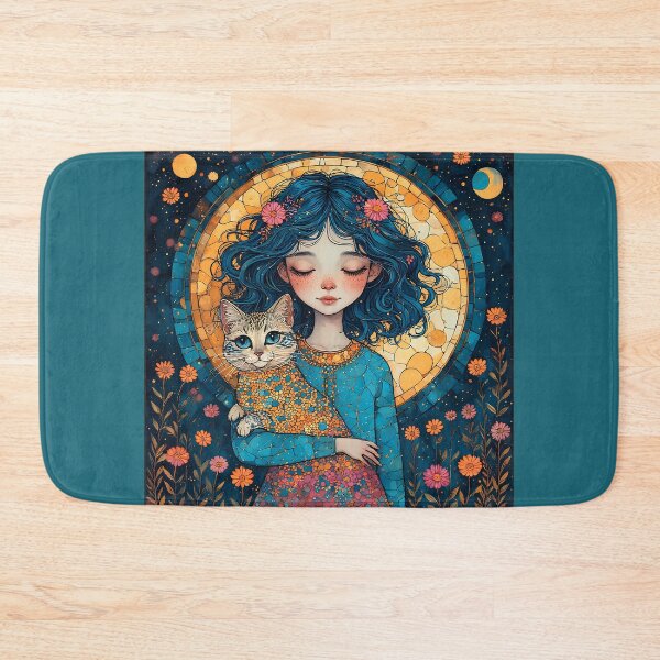 Item preview, Beautiful girl with a cat. designed and sold by Natalia-Vlad.