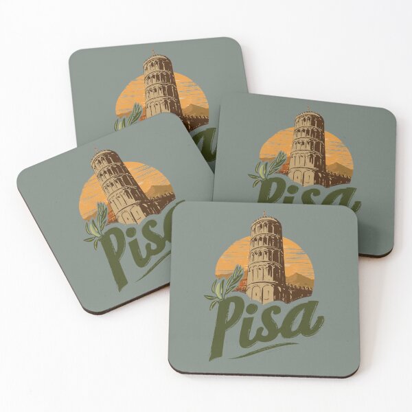 Item preview, Pisa, Italy motif with Leaning Tower, sunset and olive branch designed and sold by Meiersbeste.