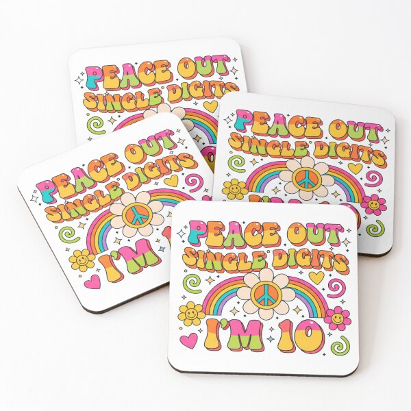 Item preview, “Peace Out Single Digits I’m 10 – 10th Birthday Retro Tie Dye T-Shirt & Gifts” designed and sold by Teetreasure2.