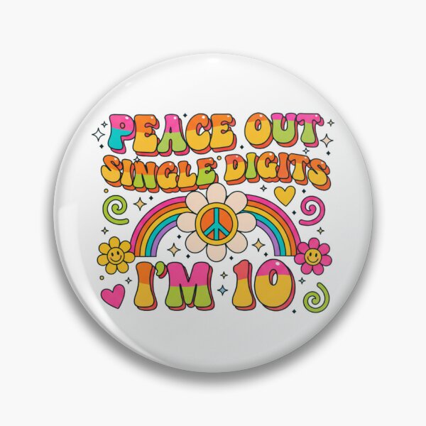 Item preview, “Peace Out Single Digits I’m 10 – 10th Birthday Retro Tie Dye T-Shirt & Gifts” designed and sold by Teetreasure2.