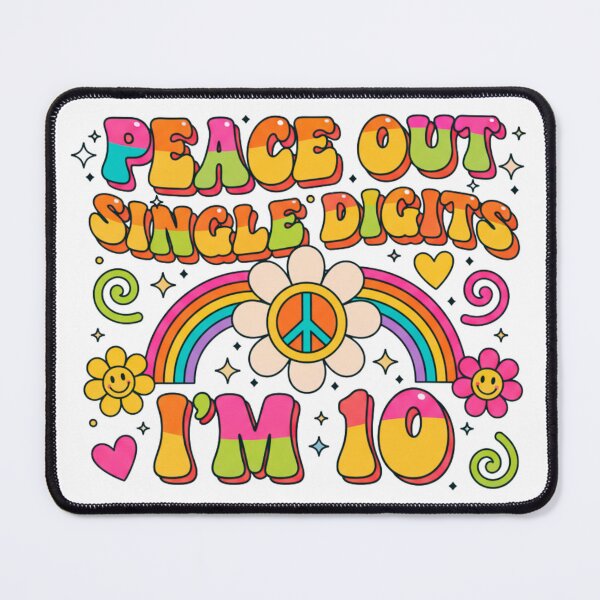 Item preview, “Peace Out Single Digits I’m 10 – 10th Birthday Retro Tie Dye T-Shirt & Gifts” designed and sold by Teetreasure2.