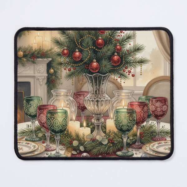 Item preview, Festive Hearth Elegance – A Candlelit Christmas Table Symphon designed and sold by Dream Bloom Gallery.