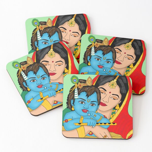 Item preview, Krishna and Yashoda – Divine Mother & Child Artwork designed and sold by Harshit_Digital_Arts.