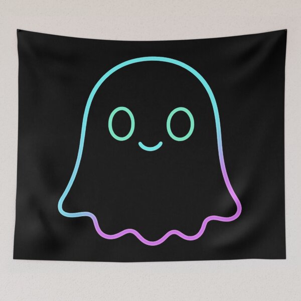 Item preview, Cute Neon Ghost – Kawaii Glow Spirit designed and sold by salehstore7.