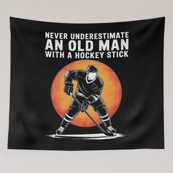 Item preview, Never Underestimate an Old Man with A Hockey Stick designed and sold by FlankinMew.
