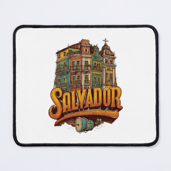 Item preview, Salvador da Bahia motif with Pelourinho houses, church and drum designed and sold by Meiersbeste.
