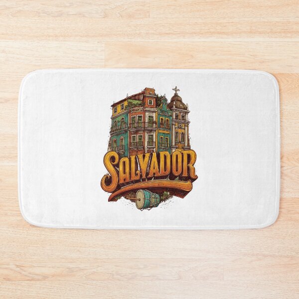 Item preview, Salvador da Bahia motif with Pelourinho houses, church and drum designed and sold by Meiersbeste.