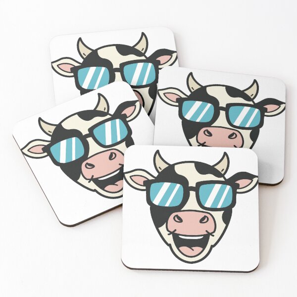 Item preview, Cool Cow with Sunglasses – Funny Cow Head Cartoon designed and sold by holywarter.