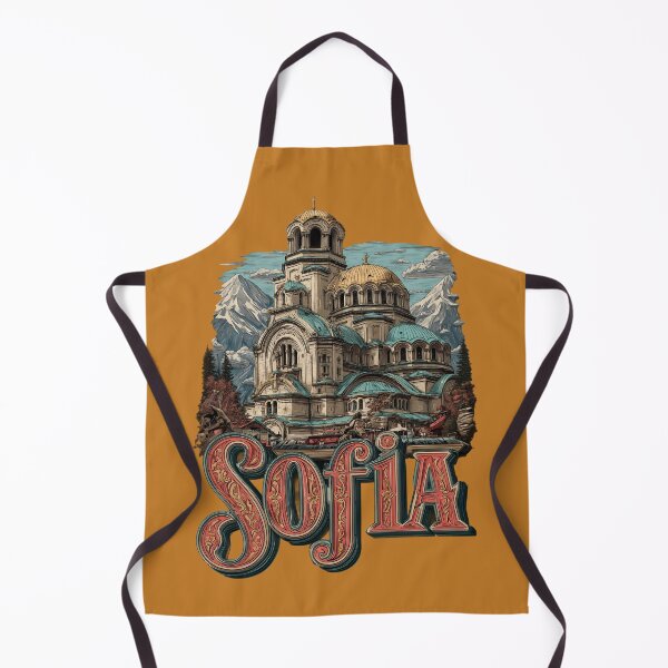Item preview, Sofia, Bulgaria motif with cathedral, mountains and nostalgic lettering designed and sold by Meiersbeste.