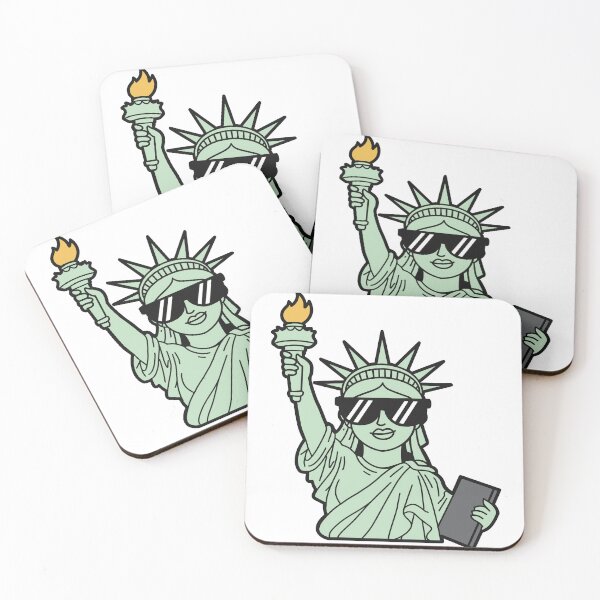 Item preview, Cool Statue of Liberty with Sunglasses and Smartphone – Modern Cartoon Icon designed and sold by holywarter.