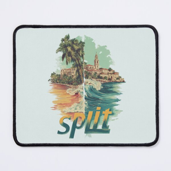 Item preview, Split, Croatia. Illustration with Diocletian's Palace, palm tree and Adriatic beach. designed and sold by Meiersbeste.