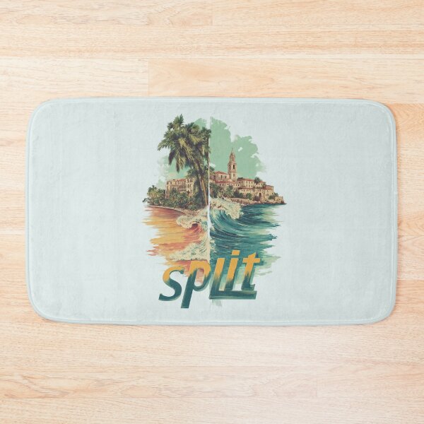 Item preview, Split, Croatia. Illustration with Diocletian's Palace, palm tree and Adriatic beach. designed and sold by Meiersbeste.