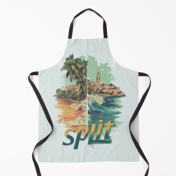 Item preview, Split, Croatia. Illustration with Diocletian's Palace, palm tree and Adriatic beach. designed and sold by Meiersbeste.