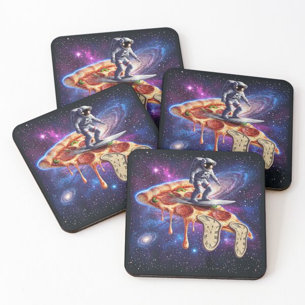 Item preview, Galactic Pizza Surfer - Surreal Astronaut Space Art designed and sold by BeFaCtO.