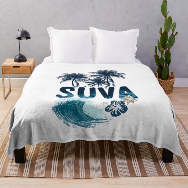 Item preview, Suva Fiji Palms and Wave – Tropical South Seas Motif designed and sold by Meiersbeste.