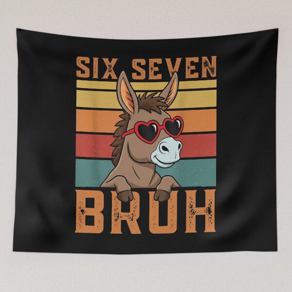 Item preview, Retro Donkey "Six Seven Bruh" Funny Tee designed and sold by LashondaGreen89.