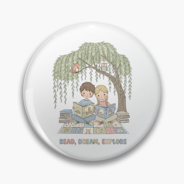 Item preview, Cozy Kids Reading Under Willow Tree: Read, Dream, Explore Storytelling Adventure Art designed and sold by VibranPalette.