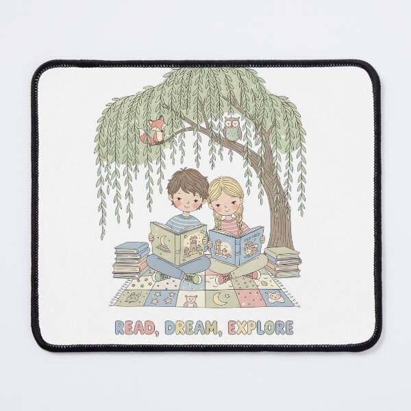 Item preview, Cozy Kids Reading Under Willow Tree: Read, Dream, Explore Storytelling Adventure Art designed and sold by VibranPalette.
