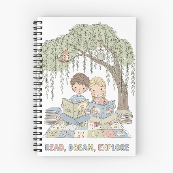 Item preview, Cozy Kids Reading Under Willow Tree: Read, Dream, Explore Storytelling Adventure Art designed and sold by VibranPalette.