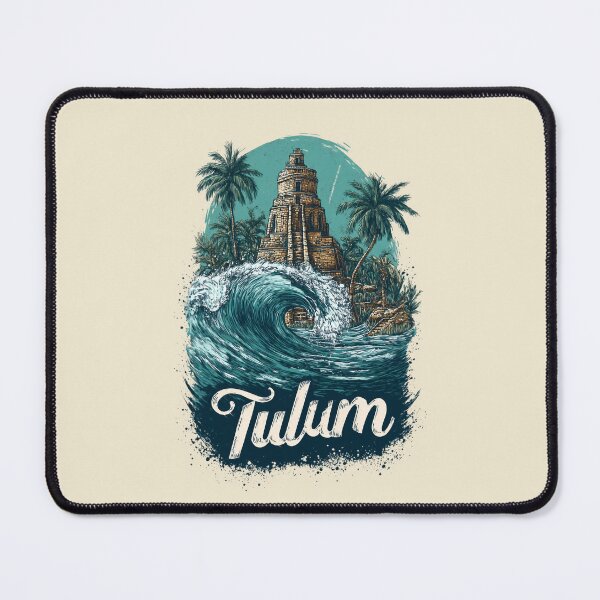 Item preview, Tulum, Mexico: Mayan ruins, wave, palm trees – tropical coastal scene designed and sold by Meiersbeste.