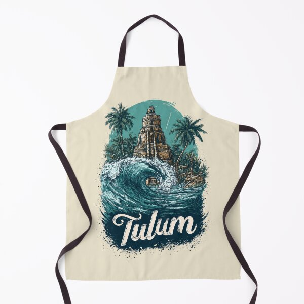 Item preview, Tulum, Mexico: Mayan ruins, wave, palm trees – tropical coastal scene designed and sold by Meiersbeste.