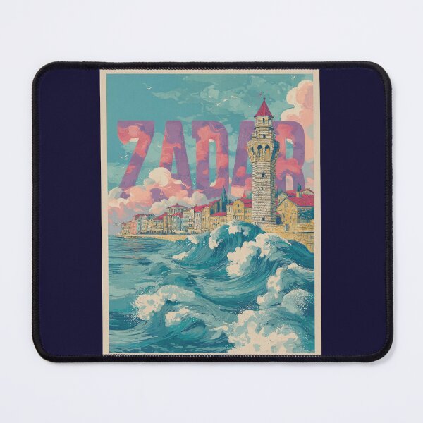 Item preview, Zadar Croatia Old Town Wave Tower – Vintage Adriatic Poster Design designed and sold by Meiersbeste.