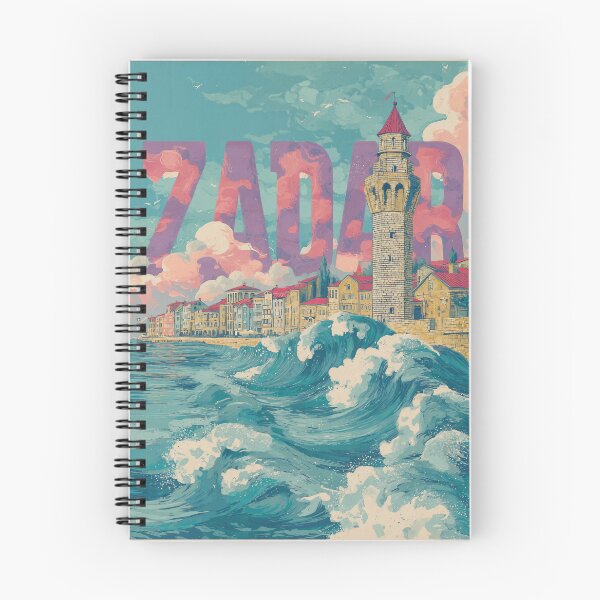 Item preview, Zadar Croatia Old Town Wave Tower – Vintage Adriatic Poster Design designed and sold by Meiersbeste.