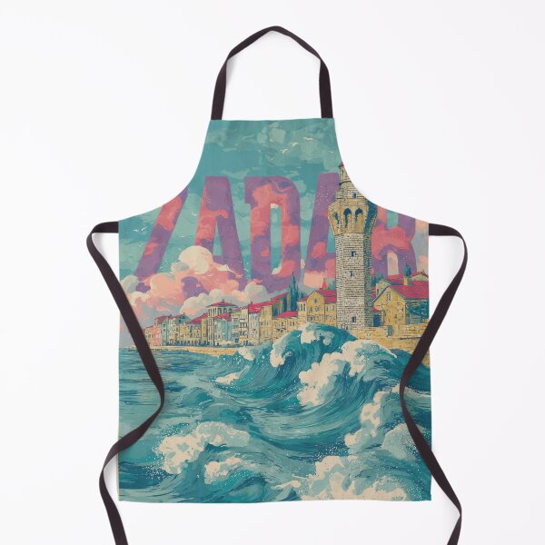 Item preview, Zadar Croatia Old Town Wave Tower – Vintage Adriatic Poster Design designed and sold by Meiersbeste.