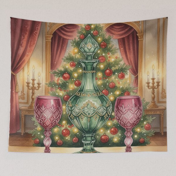 Item preview, Yuletide Crystal Harmony – An Elegant Christmas Still Life designed and sold by Dream Bloom Gallery.