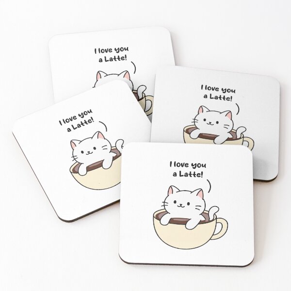 Item preview, Cute Cat In A Mug, I Love You A Latte, Coffee Lover, Cat Lover designed and sold by Crafted Lovies.
