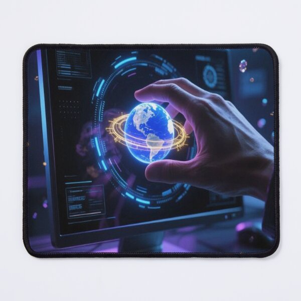 Item preview, Futuristic Touch with Glowing Earth designed and sold by Wonderful Designs.