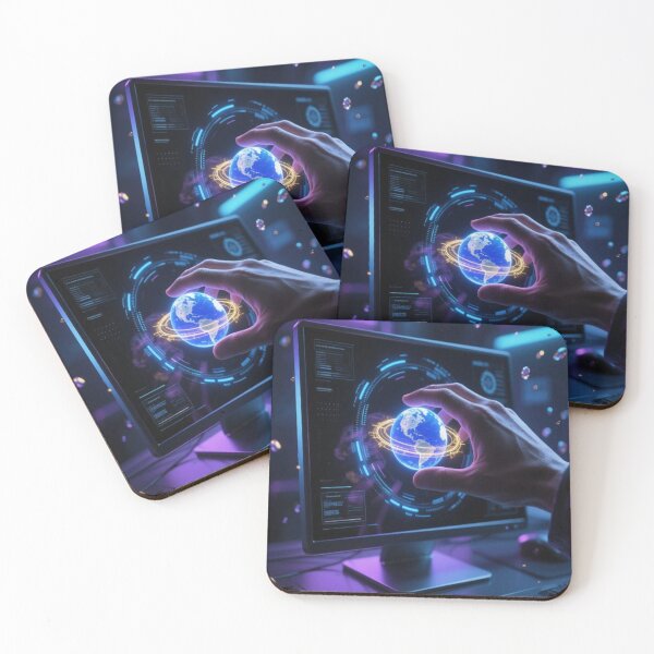 Item preview, Futuristic Touch with Glowing Earth designed and sold by Wonderful Designs.