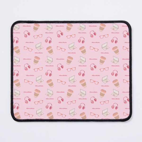 Item preview, Boss Babe Seamless Pattern Pink | Feminine Work Aesthetic Digital Paper | Laptop Coffee Headphones Background designed and sold by Feha's World.