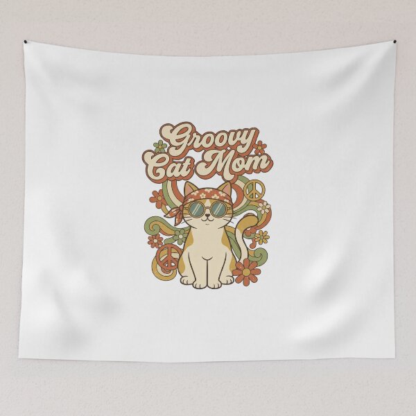 Item preview, Cat Mom Vibes Retro 70s Style Shirt Vintage designed and sold by Quillway.