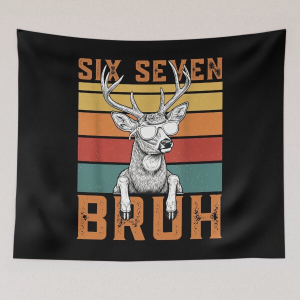 Item preview, Cool Deer With Shades Funny "Six Seven Bruh" T-Shirt designed and sold by LashondaGreen89.