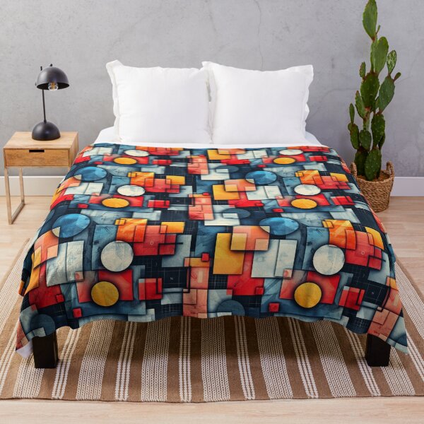 Item preview, Modern Abstract Geometric Shapes Grid Pattern designed and sold by NTGUILTY.