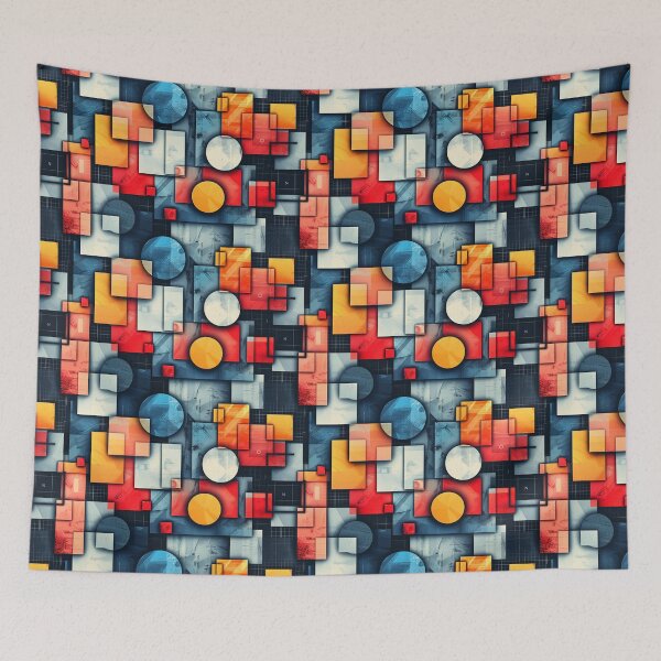 Item preview, Modern Abstract Geometric Shapes Grid Pattern designed and sold by NTGUILTY.